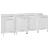 Armoire de lavabo Vidaxl Commercial 240x60x96 cm en acier inoxydable