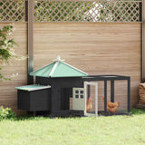 Vidaxl kippenhok met nestkast 190x72x102 massief vurenhout grijs
