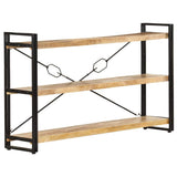 Vidaxl boekenkast met 3 schappen 140x30x80 cm massief mangohout