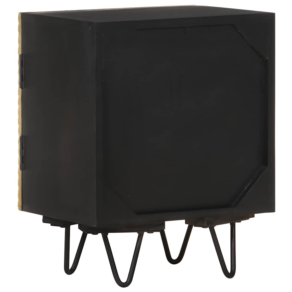 Vidaxl nachtkastje met messing voorkant 40x30x50 cm massief mangohout