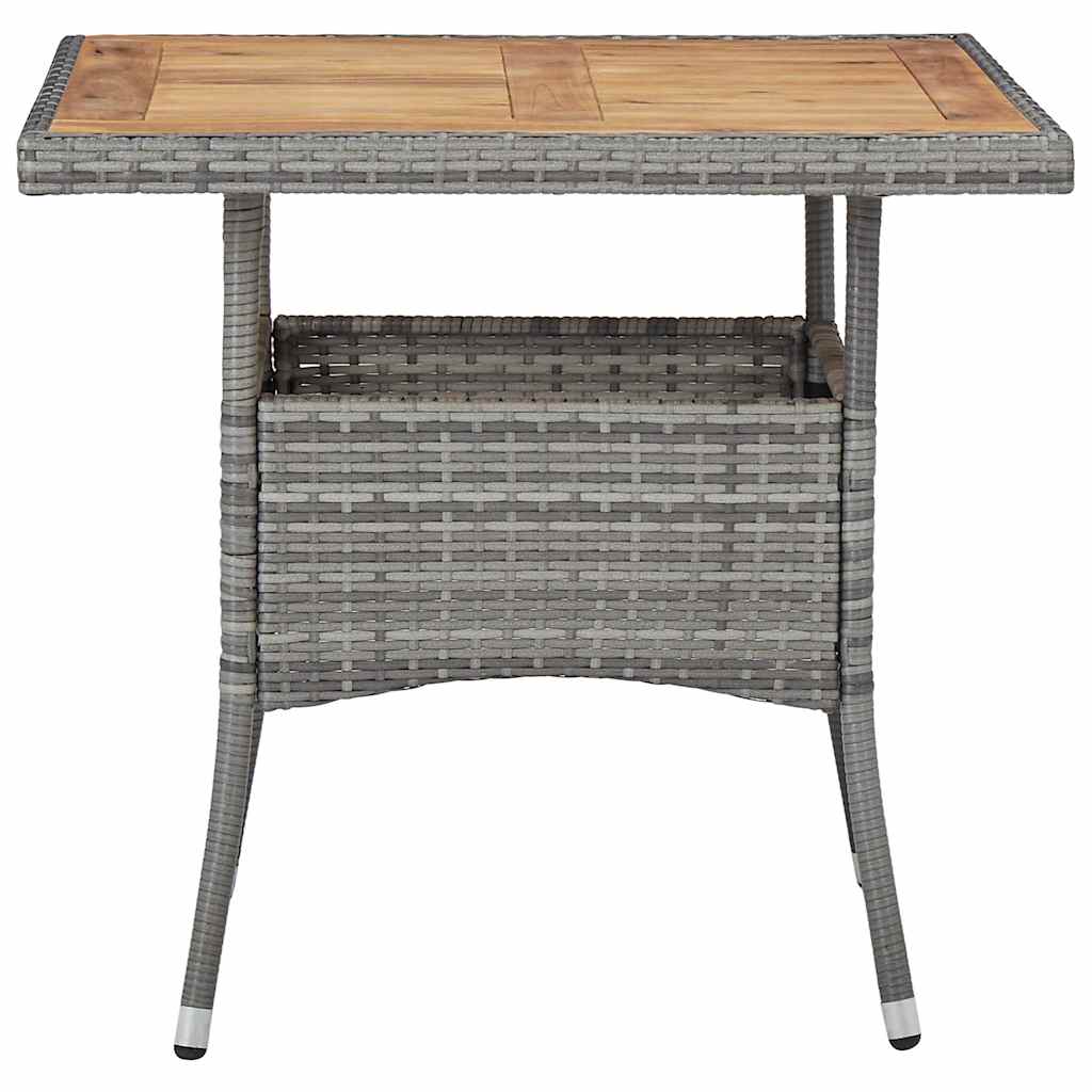 Vidaxl 3-delige tuinset poly rattan en acaciahout grijs