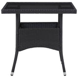Vidaxl 3-delige tuinset poly rattan en acaciahout zwart