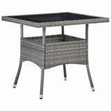 Vidaxl 3-delige tuinset poly rattan en acaciahout grijs