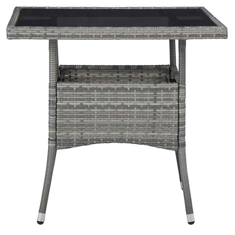 Vidaxl 3-delige tuinset poly rattan en acaciahout grijs