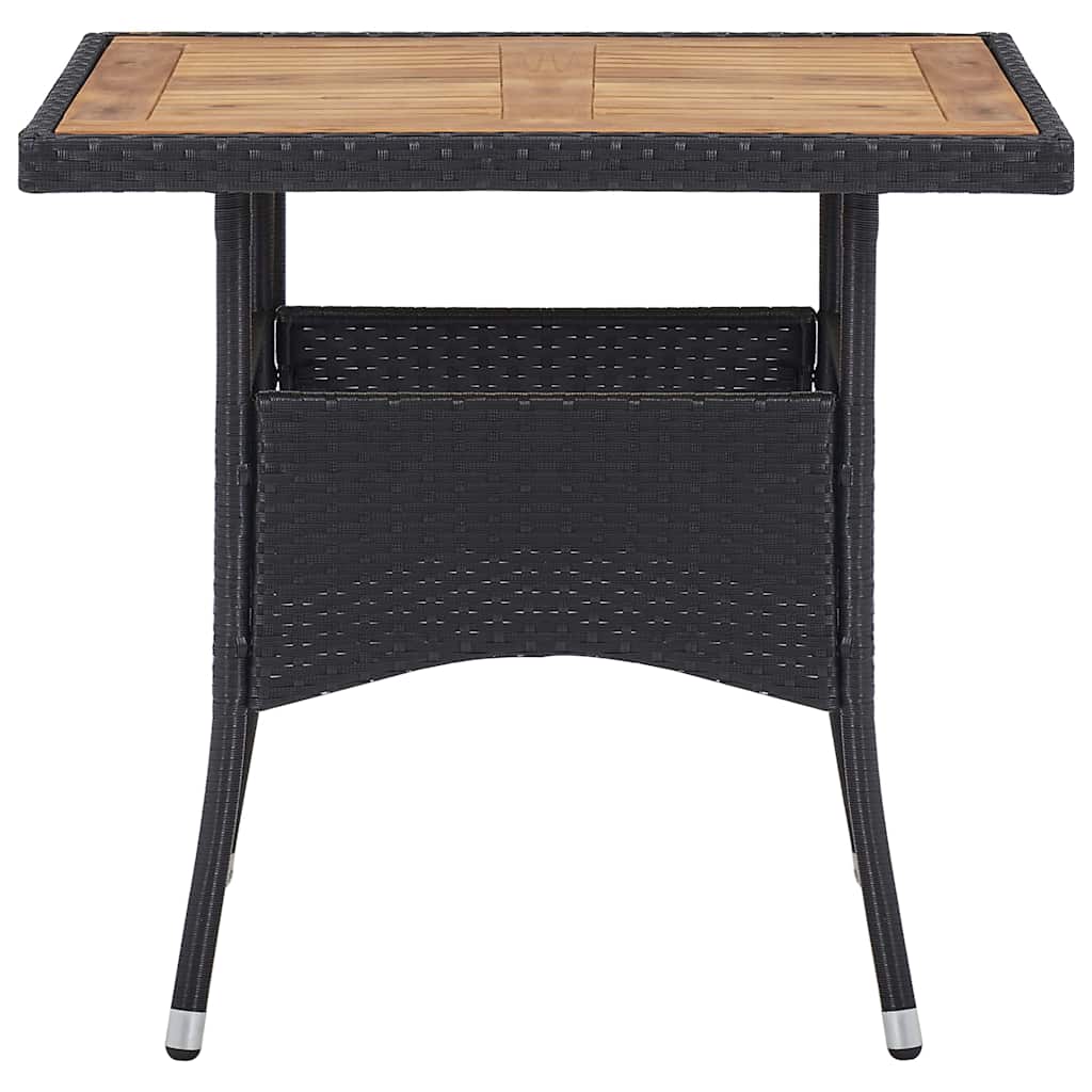 Vidaxl 3-delige tuinset poly rattan en acaciahout zwart