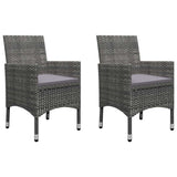 Vidaxl 3-delige bistroset poly rattan en gehard glas grijs