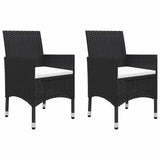 Vidaxl 3-delige bistroset poly rattan en acaciahout zwart