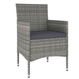 Vidaxl 5-delige bistroset poly rattan en gehard glas grijs