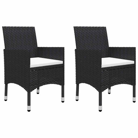 Vidaxl 3-delige bistroset poly rattan en gehard glas zwart