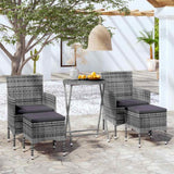 Vidaxl 5-delige bistroset poly rattan en gehard glas grijs