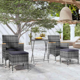 Vidaxl 5-delige bistroset poly rattan en gehard glas grijs