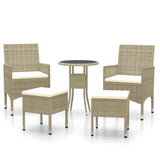 Vidaxl 5-delige loungeset poly rattan beige