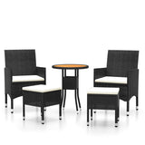 Vidaxl 5-delige loungeset poly rattan zwart