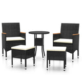 Vidaxl 5-delige loungeset poly rattan zwart