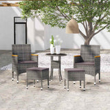 Vidaxl 5-delige loungeset poly rattan grijs