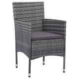 Vidaxl 3-delige tuinset poly rattan grijs