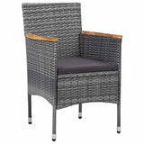 Vidaxl 3-delige tuinset poly rattan grijs
