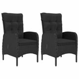 Vidaxl 3-delige bistroset poly rattan en acaciahout zwart