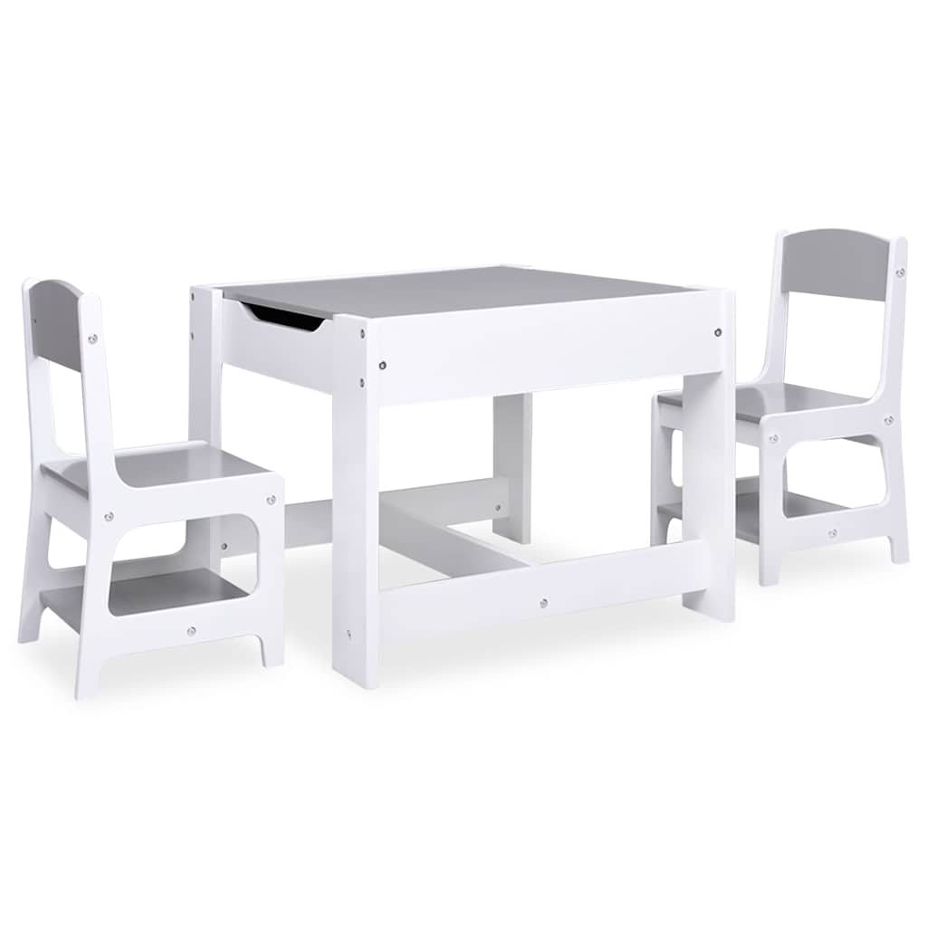 Vidaxl kindertafel met 2 stoelen mdf wit