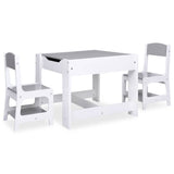Vidaxl kindertafel met 2 stoelen mdf wit
