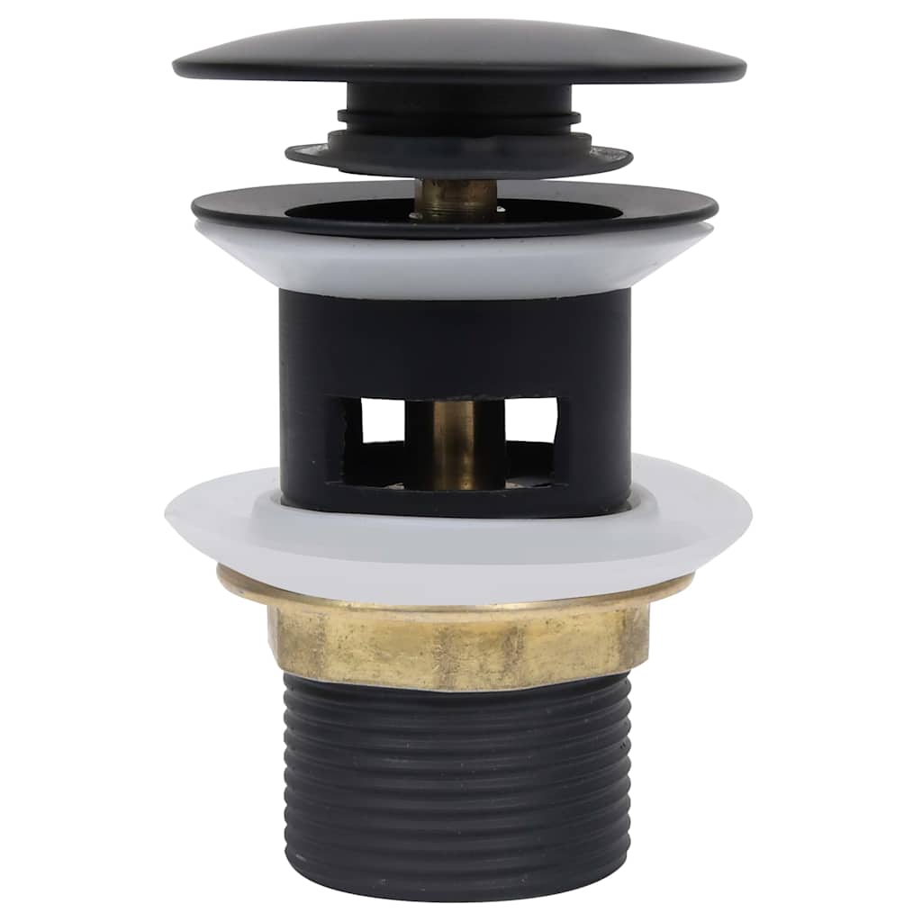 Vidaxl afvoer pop-up met overloop 6,4x6,4x9,1 cm zwart