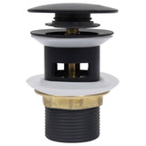 Vidaxl afvoer pop-up met overloop 6,4x6,4x9,1 cm zwart
