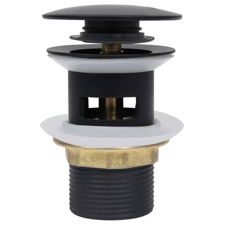 Vidaxl afvoer pop-up met overloop 6,4x6,4x9,1 cm zwart