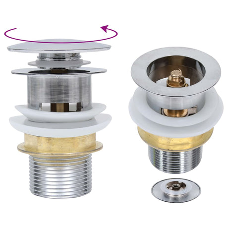Vidaxl afvoer pop-up zonder overloop 6,4x6,4x9,1 cm zilverkleurig