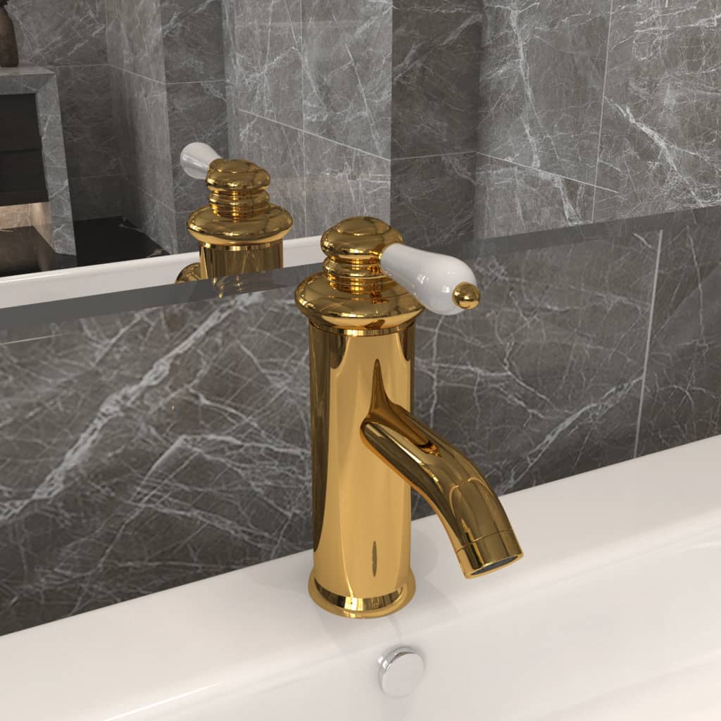 Vidaxl Washbasin Faucet 130x180 mm złota