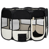 Vidaxl chien ren pliable avec sac de transport 125x125x61 cm noir