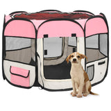 VidaXL Dog Ren Foldable with carrier bag 90x90x58 cm pink