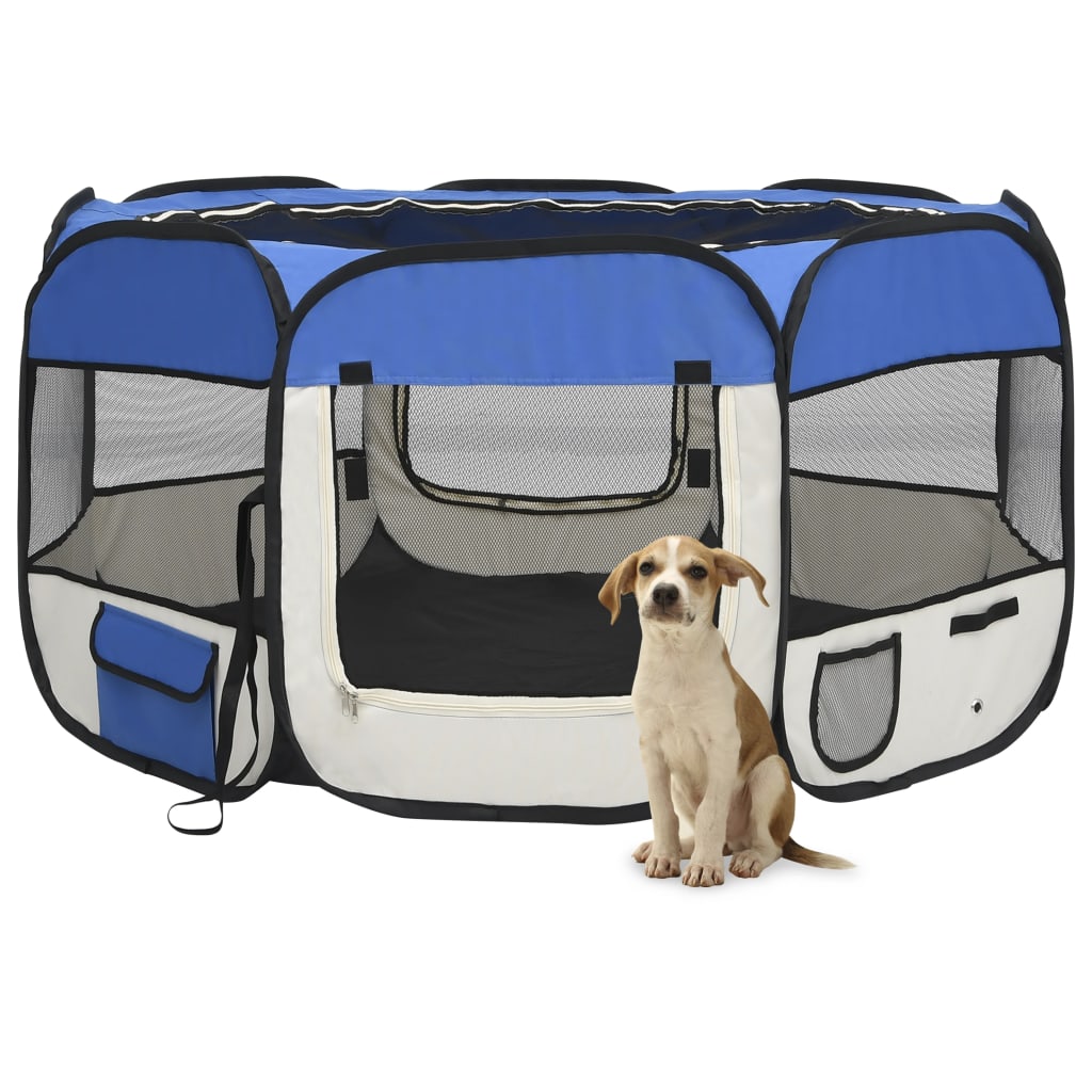 VidaXL Dog Ren Foldable with carrier bag 125x125x61 cm blue