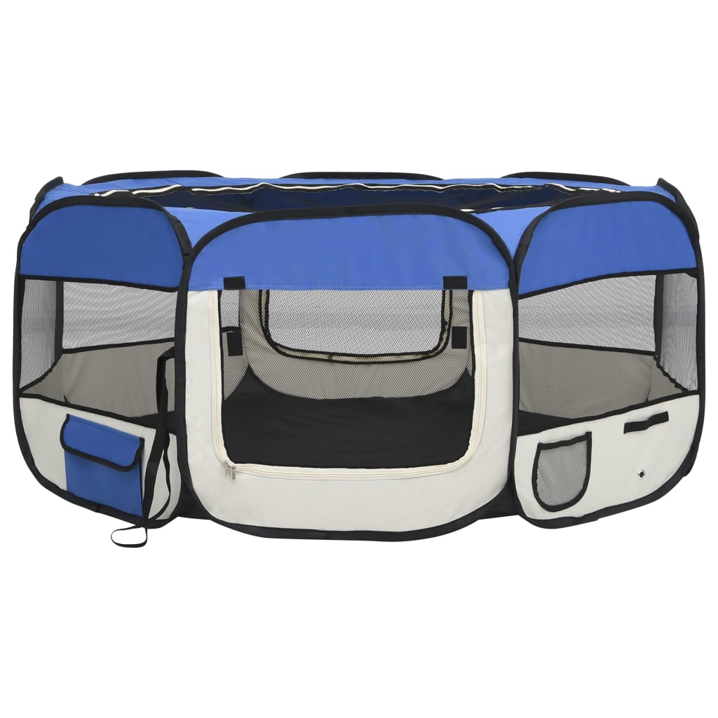 VidaXL Dog Ren Foldable with carrier bag 145x145x61 cm blue