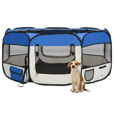 Vidaxl Dog Ren pliable avec sac de porte-avions 145x145x61 cm bleu