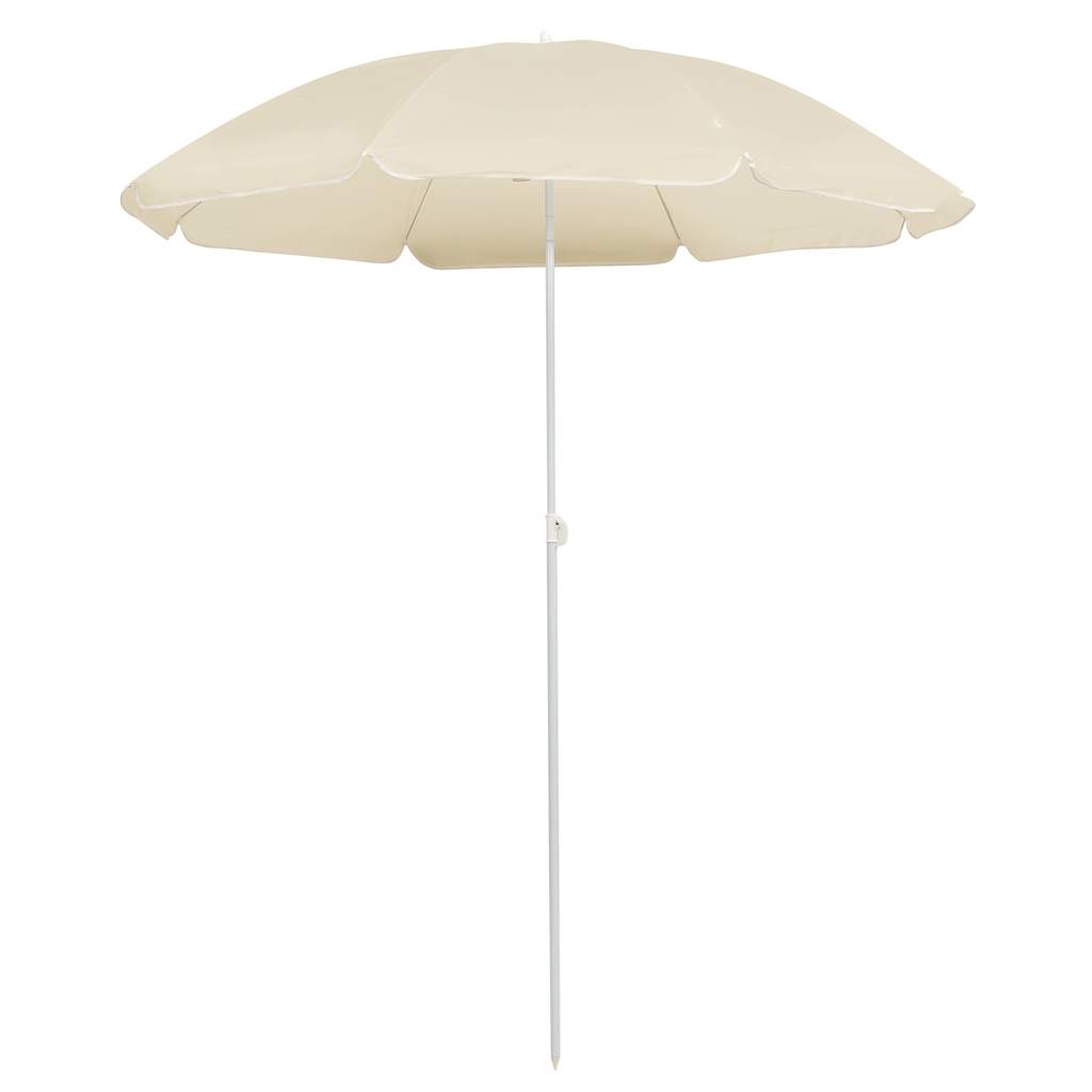 Vidaxl parasol met stalen paal 180 cm zandkleurig
