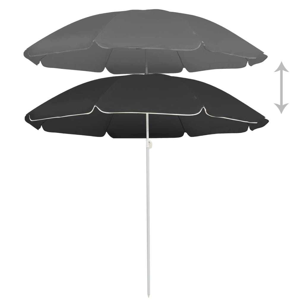 Parasol Vidaxl con polo de acero 180 cm de antracita