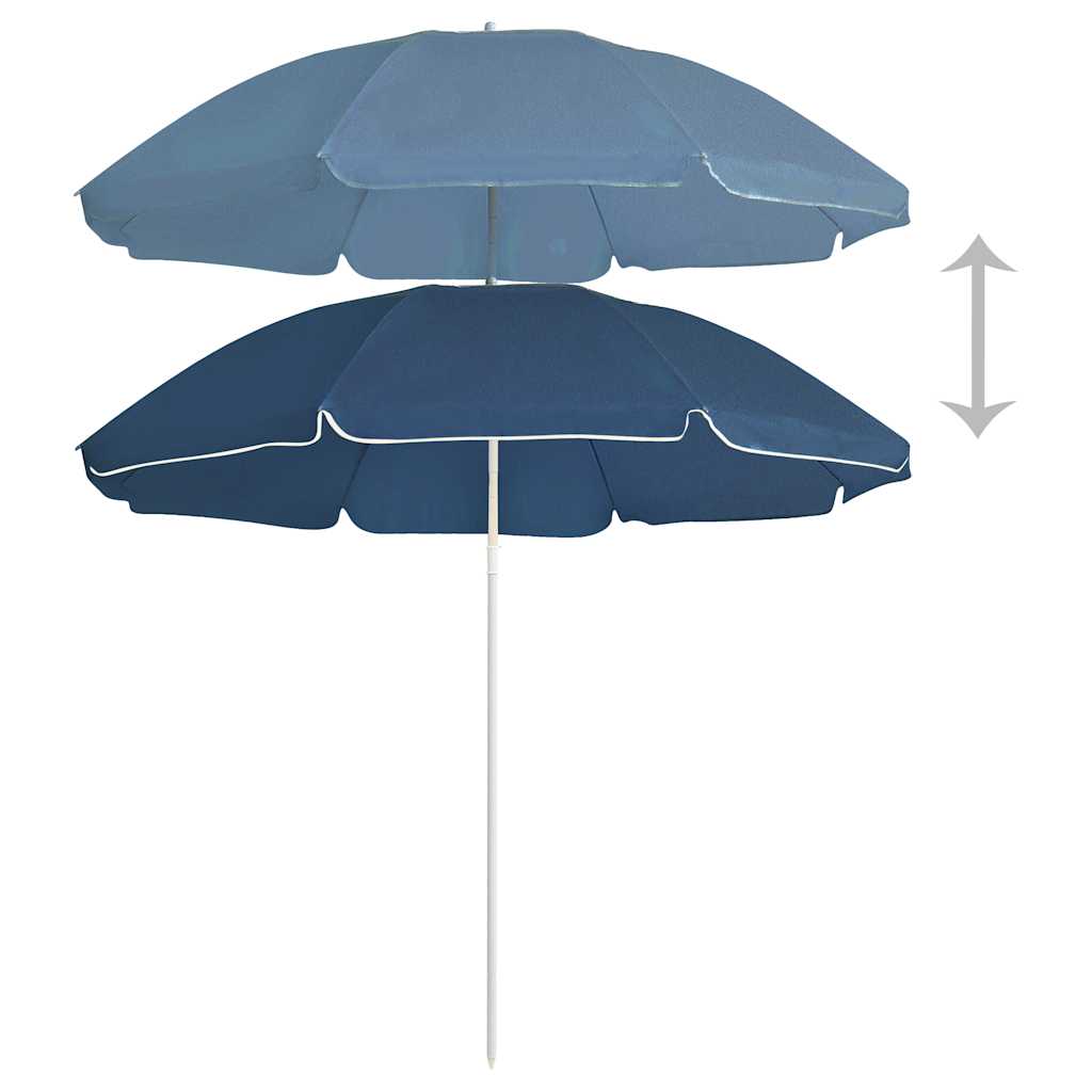 Vidaxl parasol met stalen paal 180 cm blauw