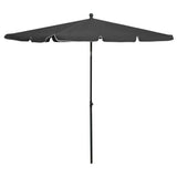 Parasol Vidaxl con polo 210x140 cm de antracita