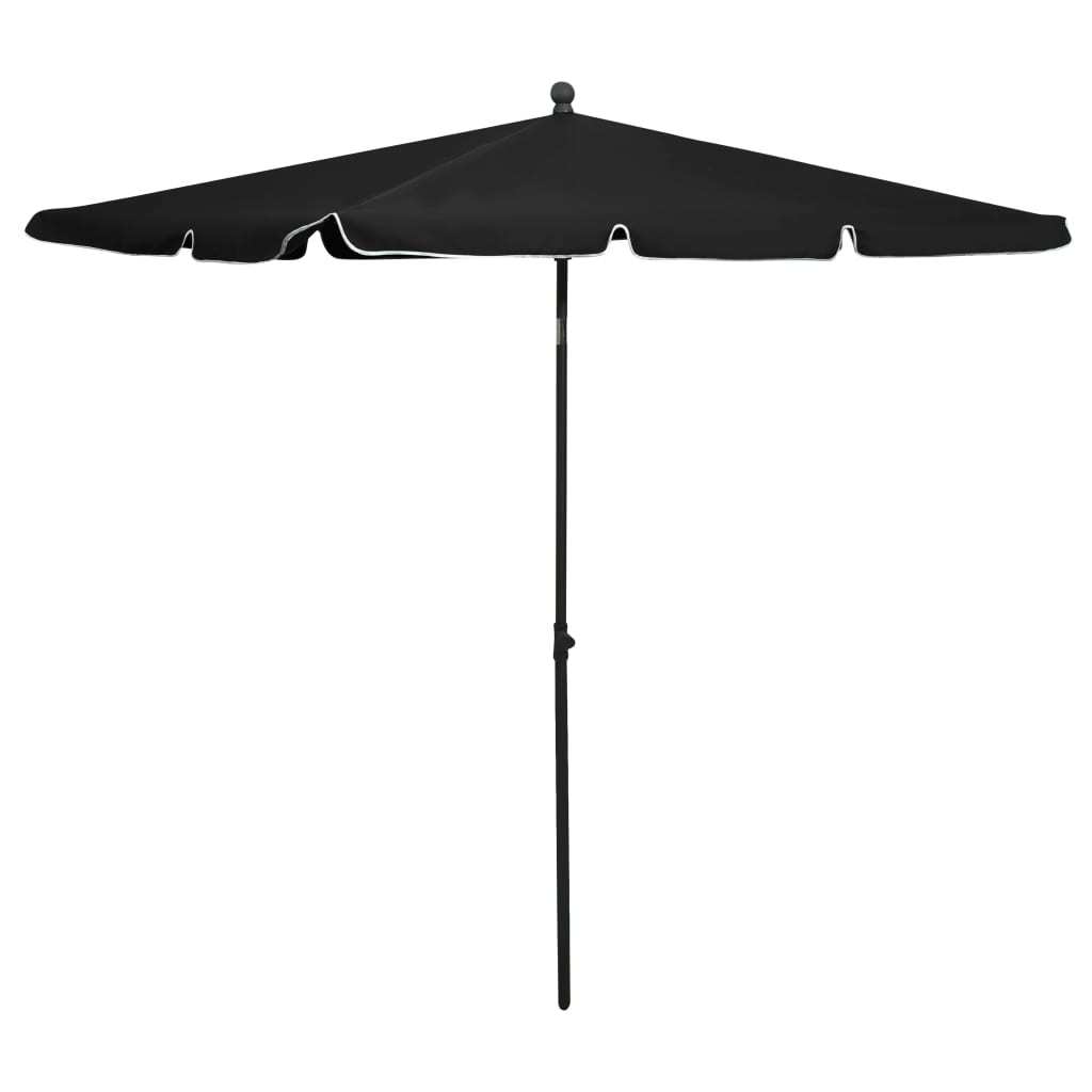 Vidaxl Parasol con polo 210x140 cm negro