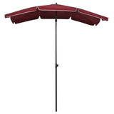 Vidaxl Parasol con polo 200x130 cm Burdeos rojo