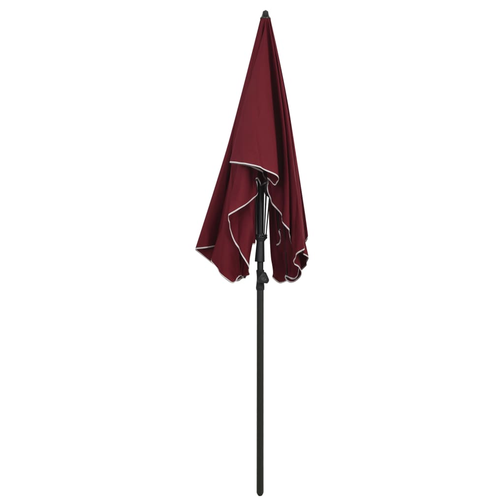 Vidaxl Parasol con polo 200x130 cm Burdeos rojo