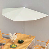 Vidaxl parasol half met paal 180x90 cm zandkleurig