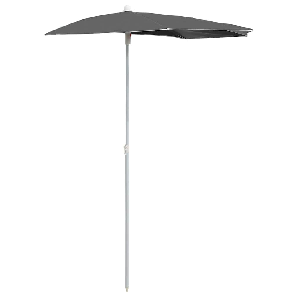 Vidaxl parasol half met paal 180x90 cm antracietkleurig