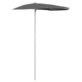 Vidaxl parasol half met paal 180x90 cm antracietkleurig