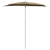 Vidaxl parasol half met paal 180x90 cm taupe