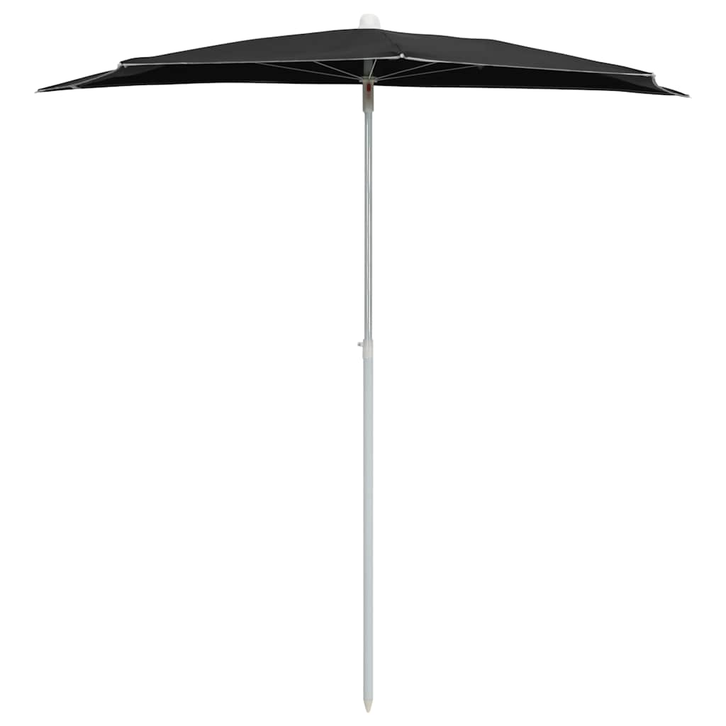 Vidaxl parasol half met paal 180x90 cm zwart