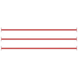 Vidaxl rekstokken 3 st 125 cm staal rood