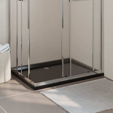 Vidaxl douchebak rechthoekig 80x100 cm abs zwart