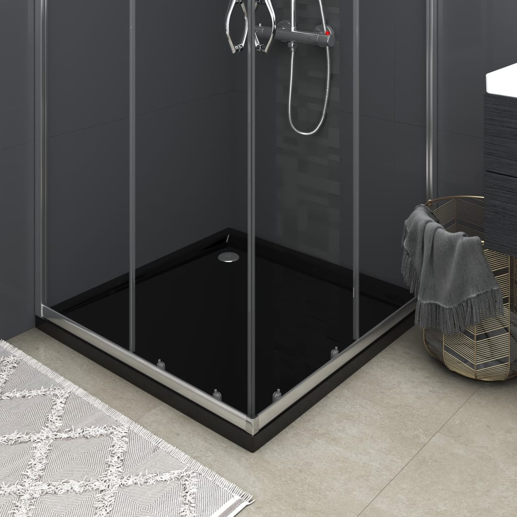 Vidaxl Shower bandeja cuadrado 80x80 cm negro