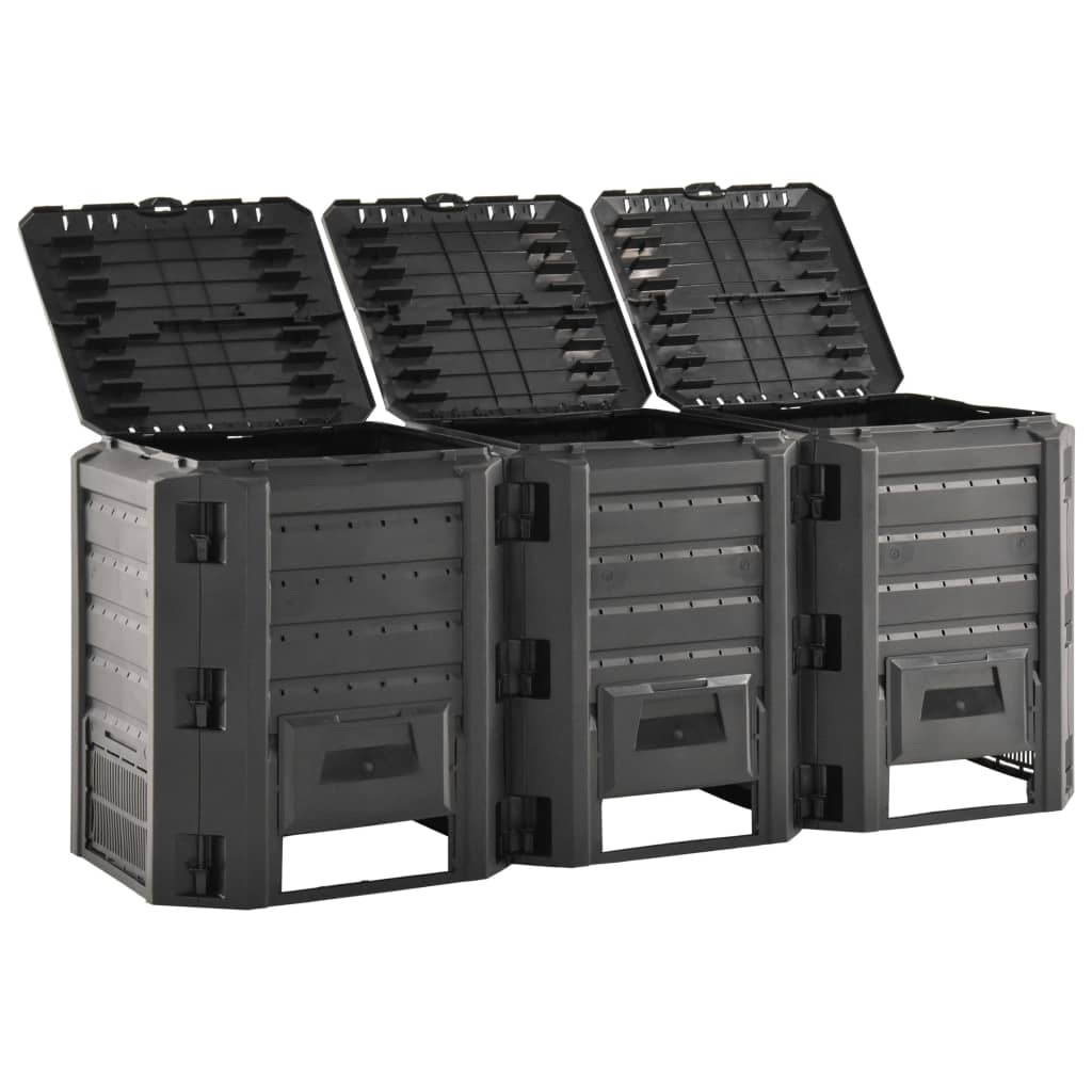 Vidaxl Compost Bin 1200 L Black